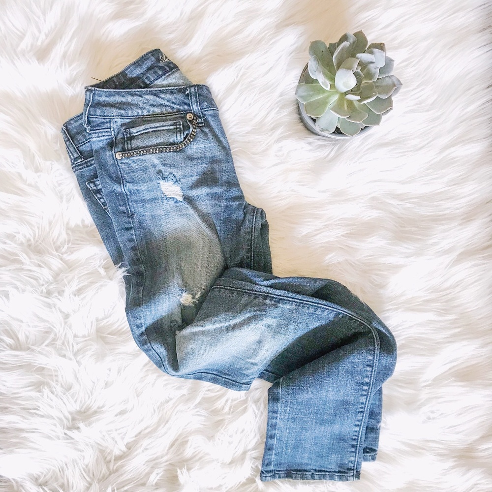 american eagle / rhinestone skinny jeans
